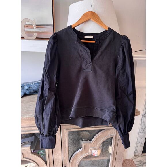 Ulla Johnson Black Puff Sleeve Blouse Size Medium - Picture 1 of 7